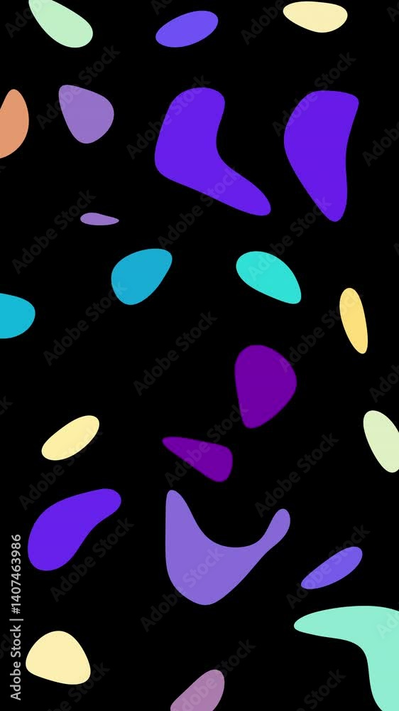 Leinwandbilder Abstract liquid patterns, fluid shapes , retro psychedelic style, seamless loop, wallpaper, vertical background