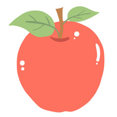 An apple hand drawn clean colorful illustration  
perfect for summer fruit designs, market, dessert gifts, greeting cards, print, textile
