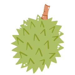 A durian hand drawn clean colorful illustration  
perfect for summer fruit designs, market, dessert gifts, greeting cards, print, textile