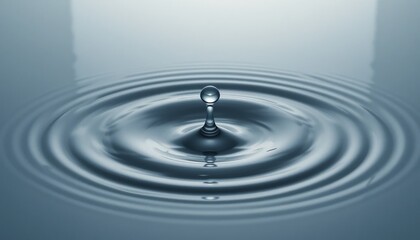 Rippling water droplet action calm water surface high-quality image serenity atmosphere close-up perspective nature's beauty concept