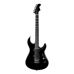 Obraz premium Isolated Black Electric Guitar Silhouette