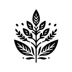 Minimalist Black & White Botanical Logo Design