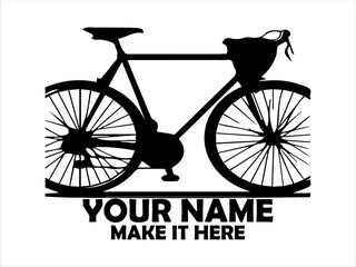 Classic road bicycle depicted in a clean black and white line art illustration showcasing its frame and components. Transportation concept, bicycle logo design and bicycle vector design