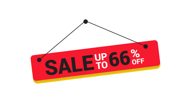 Sale 66% off banner. icon vector illustration