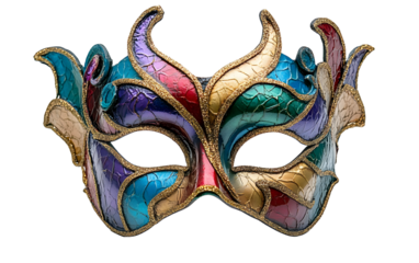Colorful Venetian mask isolated on white background, for party decoration