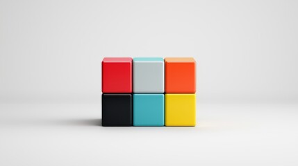 Colorful Cubes Representing Diverse Business Concepts in Modern Design Setting