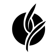 Minimalist Black and White Abstract Emblem: Growth and Movement