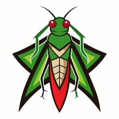 Vector art illustration of a locust