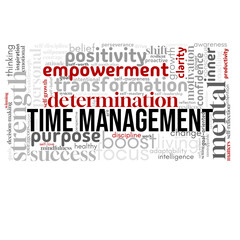 Clean and motivating word cloud centered on 