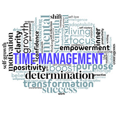 Clean and motivating word cloud centered on 