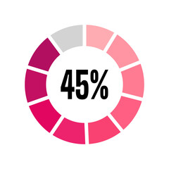 loading 45% icon vector design isolated white background.
