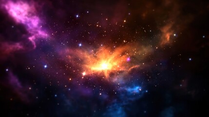 Cosmic nebula, vibrant colors, space, star formation