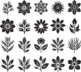 Fototapeta premium simple flower design silhouette victor isolated on the white background.