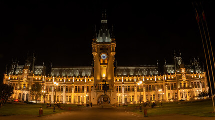Fototapeta premium Palace of Culture of Iasi by night, Romania