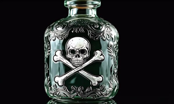 Poisonous potion in antique bottle