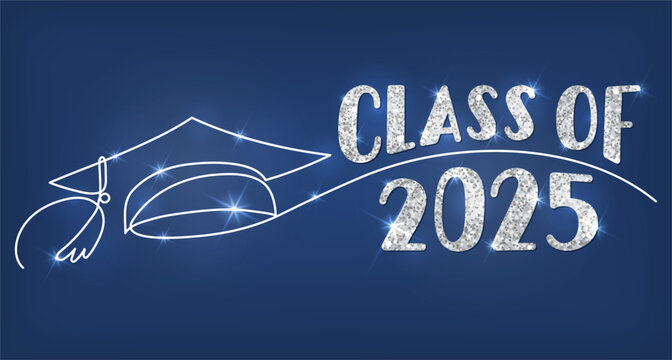 Class of 2025. Silver hand drawn lettering.