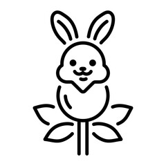 A linear style icon of bunny lollipop 