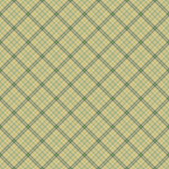 Green plaid gingham, scottish tartan texture, grid graph paper with rhombus squares pattern, picnic napkin and curtain tablecloth, vector seamless geometric checkered fabric