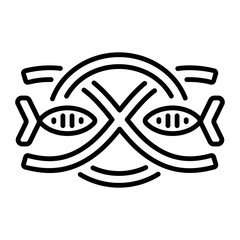A line style icon of Ichthys symbol 