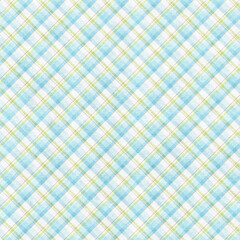 Green plaid gingham, scottish tartan texture, grid graph paper with rhombus squares pattern, picnic napkin and curtain tablecloth, vector seamless geometric checkered fabric