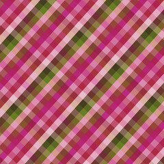 Rainbow plaid gingham, scottish tartan texture, grid graph paper with rhombus squares pattern, picnic napkin and curtain tablecloth, vector seamless geometric checkered fabric