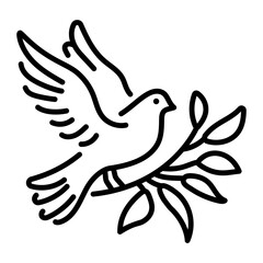Fototapeta premium Peace dove flying, a linear style icon 