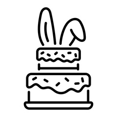 A linear style icon of an easter cake 
