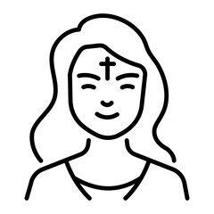 Easter ash icon in an outline style