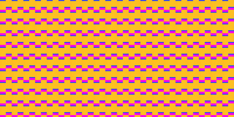 Vibrant Geometric Pattern with Alternating Pink and Blue Stripes on a Golden Yellow Background