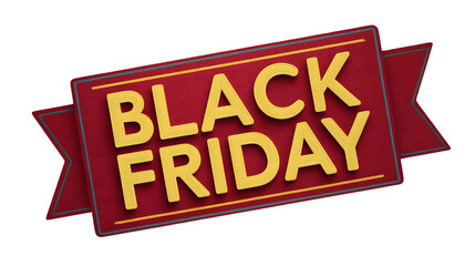 Black Friday promotional badge with red and yellow design, set against a dark background --ar 16:9 --v 7.0