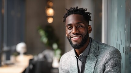Fototapeta premium Professional Portrait of a Smiling African American Businessman
