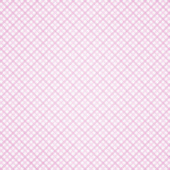 Pink plaid gingham, scottish tartan texture, grid graph paper with rhombus squares pattern, picnic napkin and curtain tablecloth, vector seamless geometric checkered fabric