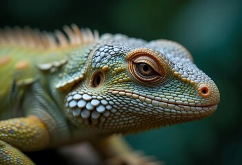 Fototapeta premium Reptilian Majesty: A Close-Up Portrait of a Lizard