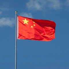 China flag waving in the wind.