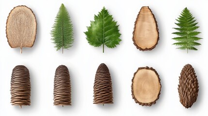 Exploring the intricate details of dawn redwood tree components captured in an artistic arrangement highlighting nature's beauty and diversity