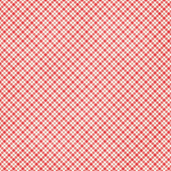 Red plaid gingham, scottish tartan texture, grid graph paper with rhombus squares pattern, picnic napkin and curtain tablecloth, vector seamless geometric checkered fabric