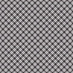Black and white plaid gingham, scottish tartan texture, grid graph paper with rhombus squares pattern, picnic napkin and curtain tablecloth, vector seamless geometric checkered fabric