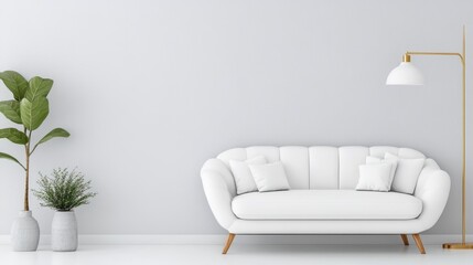 Inviting and minimalistic white photo zone designed for marketing campaigns to enhance modern aesthetics in any promotional setting