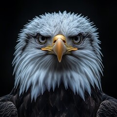 Obraz premium Close-up Eagle Portrait, Dark Background