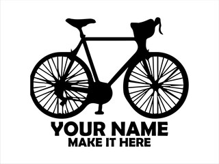 Classic road bicycle depicted in a clean black and white line art illustration showcasing its frame and components. Transportation concept, bicycle logo design and bicycle vector design