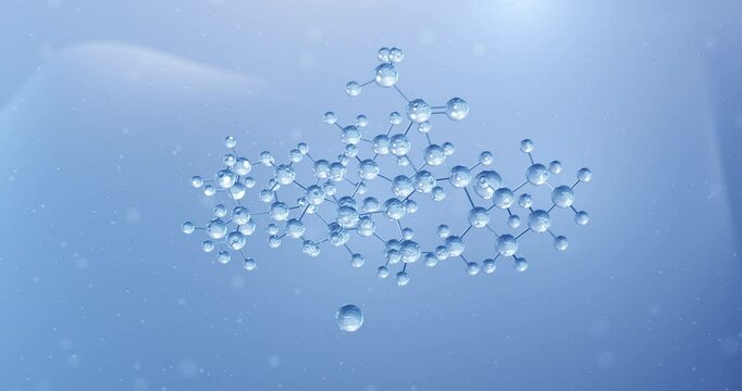 Pancuronium bromide rotating molecular structure, 3d model of neuromuscular blocker