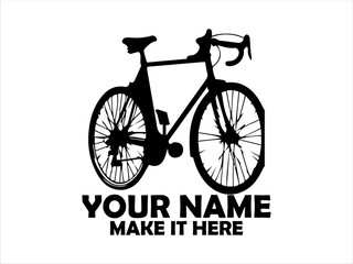 Classic road bicycle depicted in a clean black and white line art illustration showcasing its frame and components. Transportation concept, bicycle logo design and bicycle vector design