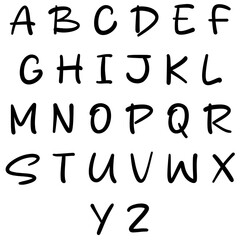 Casual Handwritten Alphabet in Uppercase Letters with Playful and Rounded Style for Notes, Journals, Comics, and Creative Projects