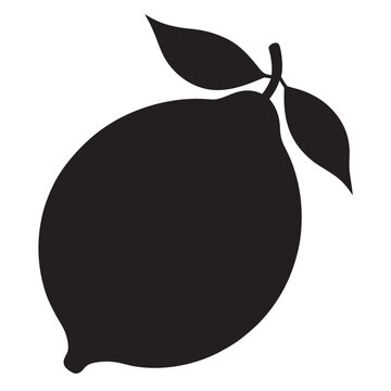 recommend clip art: lemon fruit silhouette vector black and white