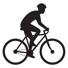 Obraz premium Man riding a bicycle silhouette