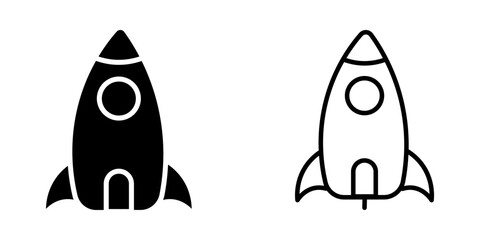Rocket icon on white background