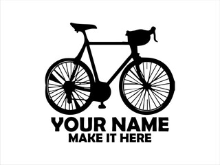 Classic road bicycle depicted in a clean black and white line art illustration showcasing its frame and components. Transportation concept, bicycle logo design and bicycle vector design