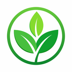 Green leaf icons, eco-friendly symbols, circular logos, minimalist design, white background, organic branding, sustainability emblems, vector graphics, environmental iconography, paired illustrations
