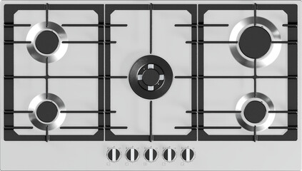 Top view of the gas hob
