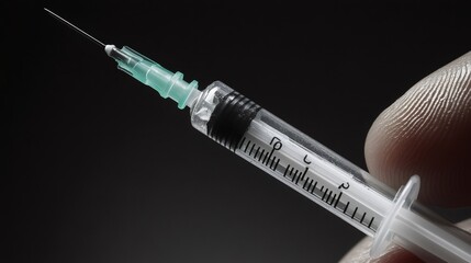 Doctor holding syringe containing vaccine for injection